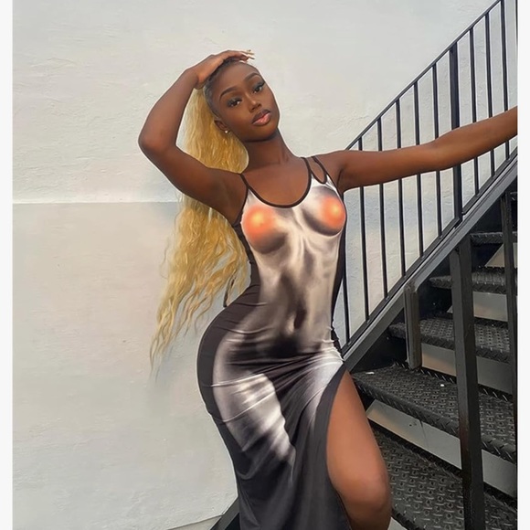 CAPE CLIQUE Euphoria Dress, Body Print Thermal - Picture 2 of 4